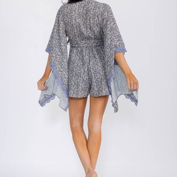 BELTED FLORAL ROMPER - Picture 2 of 4